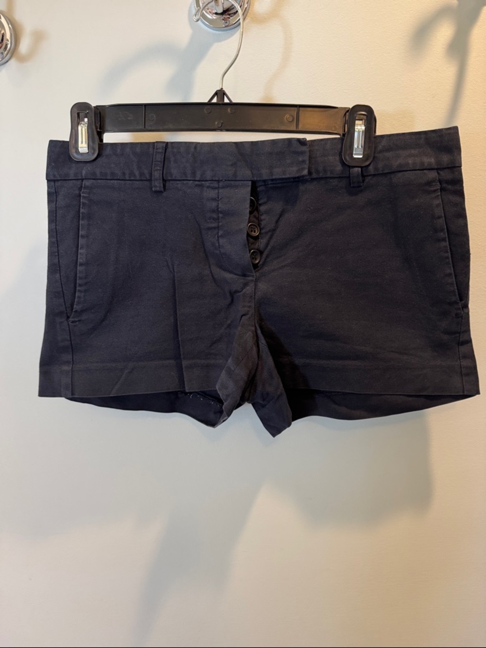 Theory Navy Button-Front Women's Micro Mini Shorts